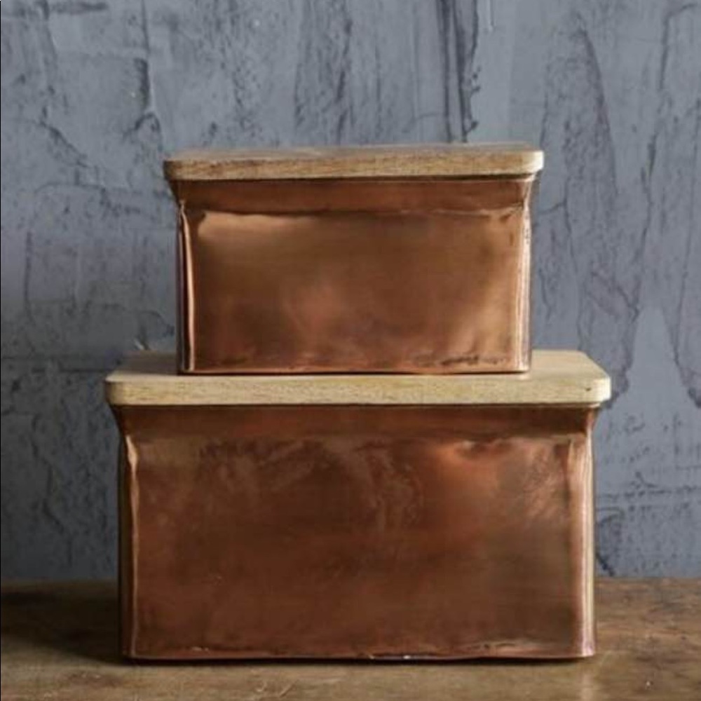 NEW!  Copper Finish Metal Boxes